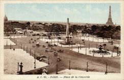 Paris CPA Places Harmony Eiffel Tower