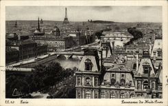 Paris CPA Panorama des huit ponts (Tour Eiffel)