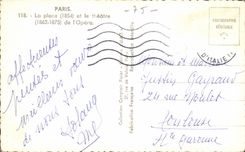 Paris CPM la place et le theatre de l'opera