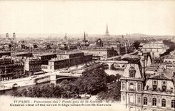 Paris CPA Panorama des 7 ponts pris de St Gervais (Tour Eiffel)
