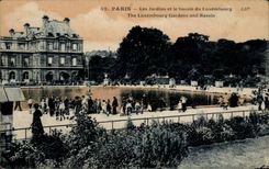 Paris CPA gardens and the basin of Luxembourg