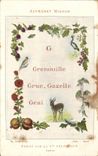 CPA Nice Alphabet Splashes Crane Gazelle Geai Compagnie colonial