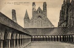 CPA Mont Saint Michel Abbey the cloister