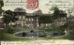 CPA Paris Public garden and Town hall of the temple