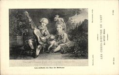 CPA Les chefs d'oeuvre de l'art Les enfants du duc de Bethune Drouais Beauvarlet Chien Dog Guitare Guitar