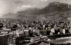 MODERN CARD Grenoble View and Moucherotte