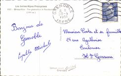 MODERN CARD Grenoble View and Moucherotte