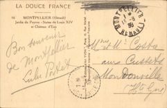 CPA Montpellier Jardins du Peyrou Statue de Louis XIV et chateau d'eau