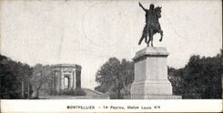 CPA Montpellier Le Peyrou Statue de Louis XIV 