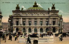 Paris CPA L'Opera et la station de Metro