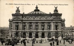 Paris CPA L'Opera et la station de Metro