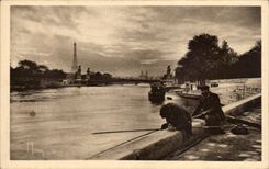 Sinning Paris CPA in the Seine With the sunset close the bridge of the harmony and Alexandre III