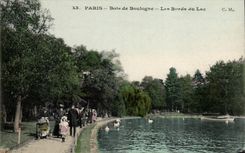 Paris CPA Bois de Boulogne Les bords du lac