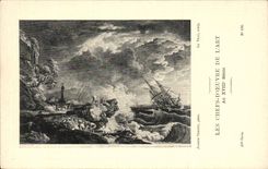 CPA Les chefs d'oeuvre de l'art au 18eme Bateau dans la tempete Vernet Le Veau 