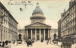 CPA Paris the street Soufflot and the Pantheon