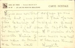 Paris CPA Le lac du Bois de Boulogne