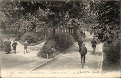 Paris CPA Bois de Boulogne L'allee des Erables ( velo cycle cycling )