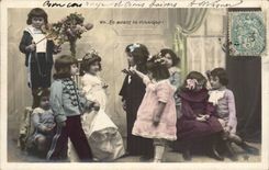 CPA Fantasy Children Violin Violin Ahead music