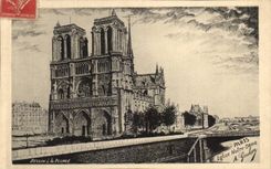 Paris - 4 - Notre Dame - Illustration - A Goulon - CPA 
