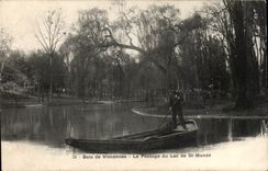 Paris - 12 - Bois de Vincennes - Le Passage du Lac de St Mande - bateau - boat - CPA 