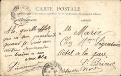 Fantaisie - Couple - Pitou et Bobonne - militaria - humour - CPA 