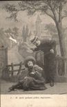 Fantaisie - Couple in love - CPA 