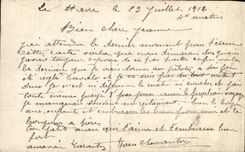 imagination - Woman - Militaria - Thought - Pansy - CPA