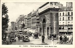 Paris - 10 - Gate Saint Martin - car - CPA