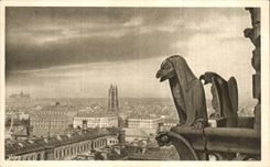 Paris - 4 - Les Chimeres - Notre Dame - aigle - eagle - CPA 