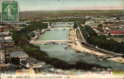 Paris - 6 - the Seine taken of Trocadero CPA