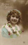 Fantasy - Children - Happy New Year - Sweet little girl with curly to hate - CPA