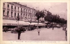 Toulouse - Boulevard Strasbourg - et les Grands Cafes Cafe Glacier Albrighy CPA 