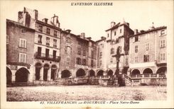 Villefranche-of-Rouergue - Notre Dame Place - CPA