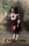 Fantasy - Child - Little girl with letter - Good Festival - CPA
