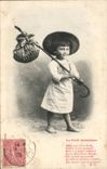 Fantasy - Child - hobo - off to see the world the small deserter - CPA militaria