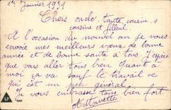 Fetes - Bonne Annee - trefle - luge - four leaf clover - sled - sport d'hiver - CPA