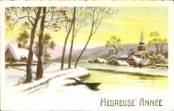 Fetes - Heureuse Annee - Snowy Scene - CPA 