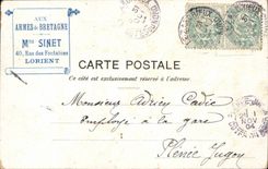 Fantasy - Children - Militaria - Humor - CPA (publicity With the weapons of Brittany Sinet Street of the Lorient Fountains