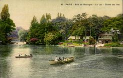 Paris - 16 - Bois de Boulogne - Le Lac - Chalet des Ikes - bateau - boat - CPA 