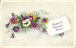 Fetes - Bonne et Heureuse Annee - fleurs - flowers - - CPA 