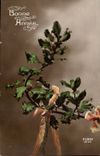 Fetes - Bonne Anne - houx - holly - CPA 