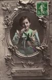 Fantasy - Child - boy - lily of the valley - lily off the valley - little servant boy - CPA