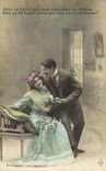 Fantaisie - Couple - Romance in the air - CPA 