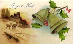 Festivals - Merry Christmas - hind - stag - deer - CPA