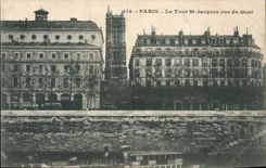 Paris - 4 - Le Tour Saint Jacques vue du Quai - CPA 