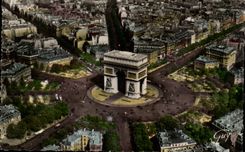 Paris - In Plane on Paris - the Place and Arc de Triomphe of Etoile - CPA