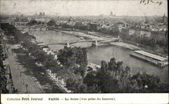 Paris - - 1 - La Seine - Vue prise du Louvre - Collection Petit Journal - CPA 