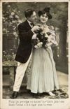 Fantaisie - Couple - Happy Couple in Love - CPA 