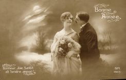 Fantaisie - Couple - Romance in the air - CPA 