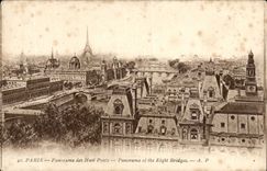 Paris - 1 - Panorama des Huit Ponts - tour eiffel - eiffel tower CPA 